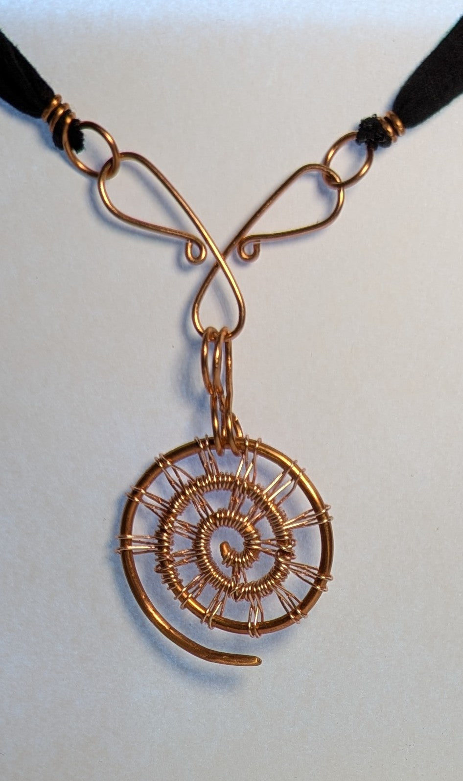 copper fossil pendant