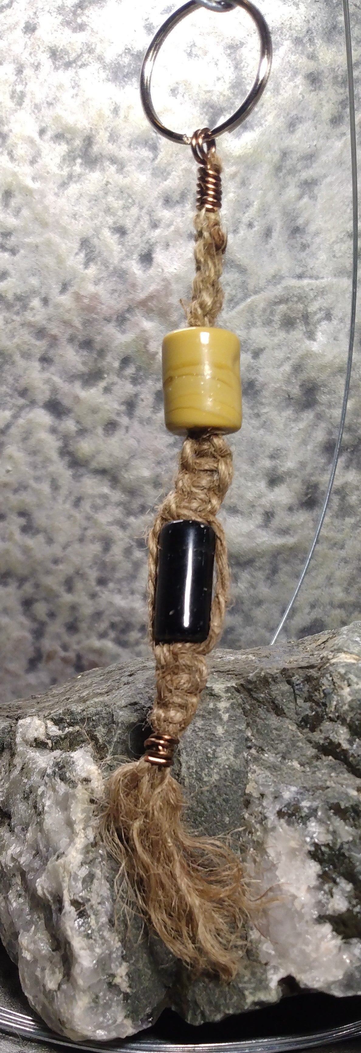 yellow and black keychain