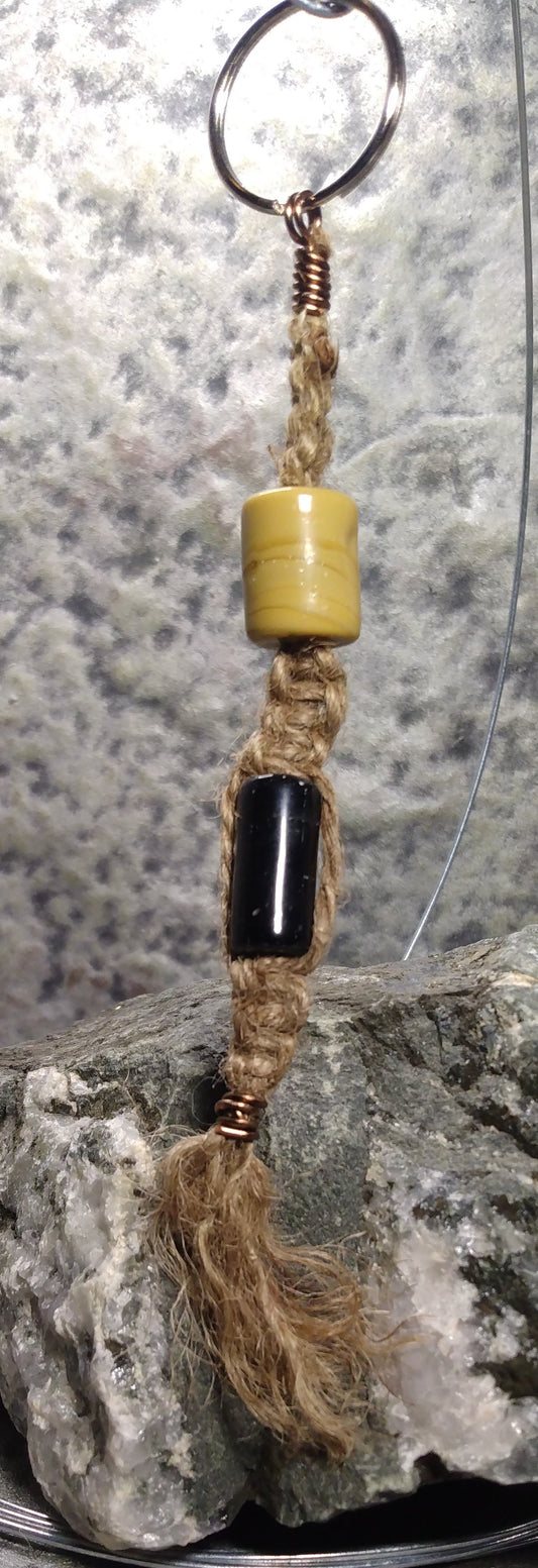 yellow and black keychain