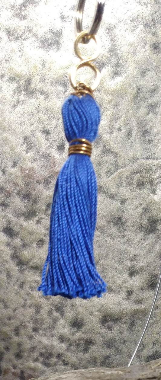 blue tassel keychain