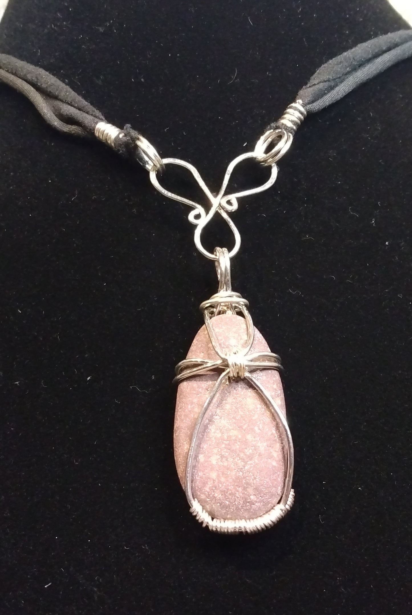 silver wrapped jasper Necklace