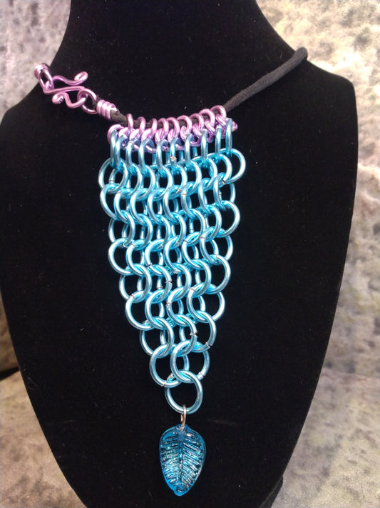 Blue and Purple chainmail Neclace