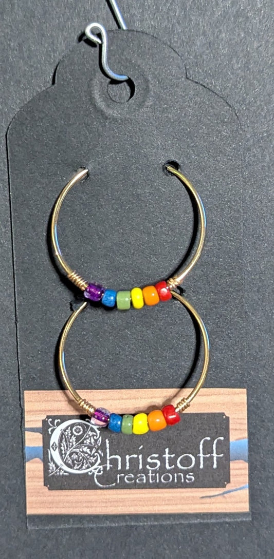 Rainbow Hoop Earings