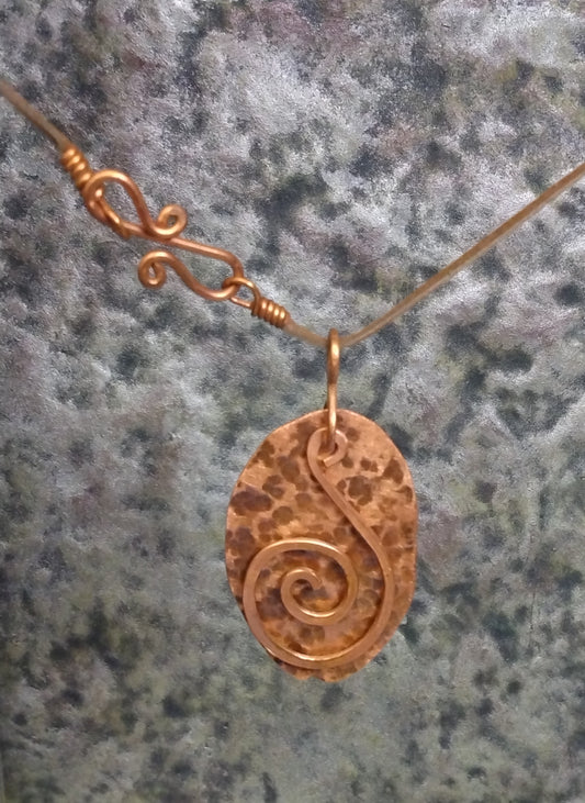 Copper pendant necklace